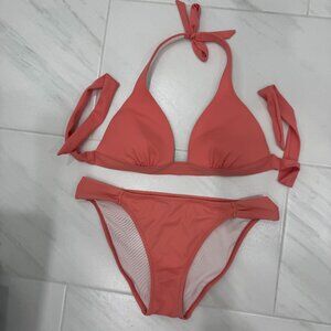VICTORIA’S SECRET CORAL ROSE BIKINI SET